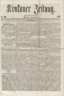 Krakauer Zeitung.Jg.3, Nr. 291 (21 Dezember 1859)