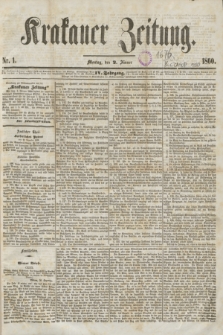 Krakauer Zeitung.Jg.4, Nr. 1 (2 Jänner 1860)