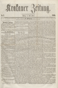 Krakauer Zeitung.Jg.4, Nr. 7 (10 Jänner 1860)