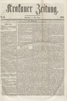 Krakauer Zeitung.Jg.4, Nr. 15 (19 Jänner 1860)