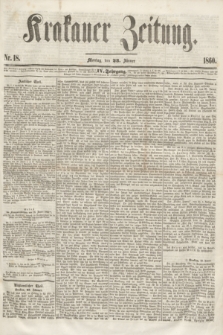 Krakauer Zeitung.Jg.4, Nr. 18 (23 Jänner 1860) + dod.
