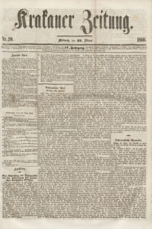 Krakauer Zeitung.Jg.4, Nr. 20 (25 Jänner 1860)