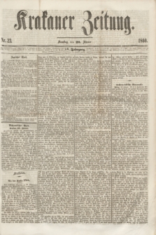 Krakauer Zeitung.Jg.4, Nr. 23 (28 Jänner 1860) + dod.