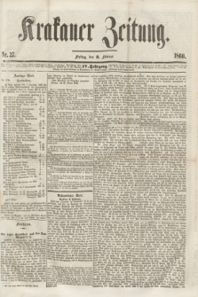 Krakauer Zeitung.Jg.4, Nr. 27 (3 Februar 1860)
