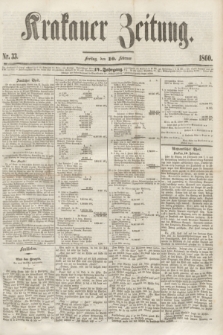 Krakauer Zeitung.Jg.4, Nr. 33 (10 Februar 1860)