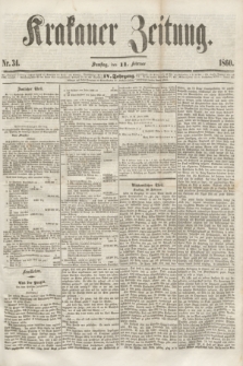 Krakauer Zeitung.Jg.4, Nr. 34 (11 Februar 1860)