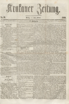 Krakauer Zeitung.Jg.4, Nr. 36 (14 Februar 1860)