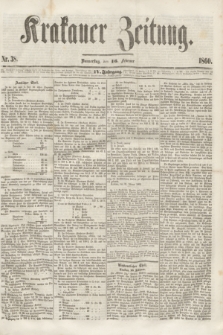 Krakauer Zeitung.Jg.4, Nr. 38 (16 Februar 1860)