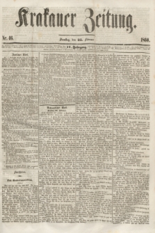 Krakauer Zeitung.Jg.4, Nr. 46 (25 Februar 1860)
