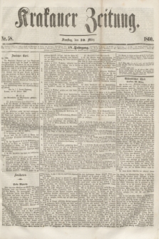 Krakauer Zeitung.Jg.4, Nr. 58 (10 März 1860)