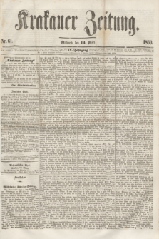 Krakauer Zeitung.Jg.4, Nr. 61 (14 März 1860)