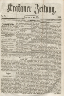 Krakauer Zeitung.Jg.4, Nr. 73 (29 März 1860)