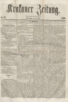 Krakauer Zeitung.Jg.4, Nr. 79 (5 April 1860) + dod.