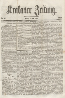 Krakauer Zeitung.Jg.4, Nr. 94 (24 April 1860)
