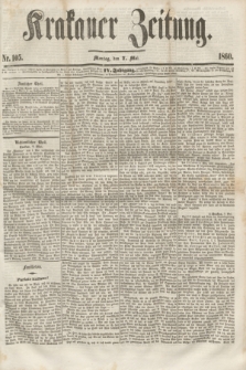 Krakauer Zeitung.Jg.4, Nr. 105 (7 Mai 1860)