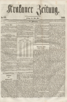 Krakauer Zeitung.Jg.4, Nr. 113 (19 Mai 1860)