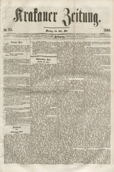 Krakauer Zeitung.Jg.4, Nr. 115 (21 Mai 1860) + dod.