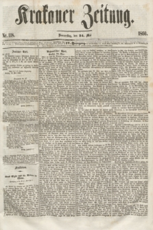 Krakauer Zeitung.Jg.4, Nr. 118 (24 Mai 1860)