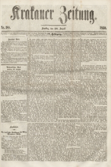 Krakauer Zeitung.Jg.4, Nr. 188 (18 August 1860) + dod.