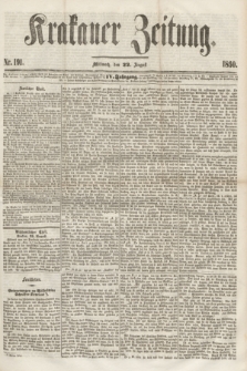 Krakauer Zeitung.Jg.4, Nr. 191 (22 August 1860)