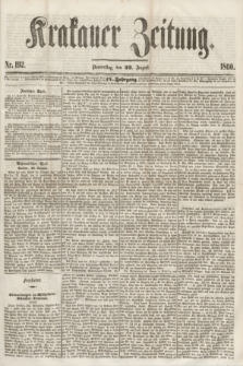 Krakauer Zeitung.Jg.4, Nr. 192 (23 August 1860)