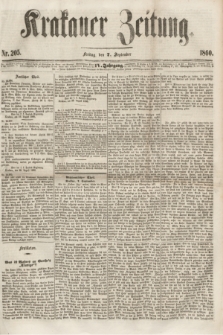 Krakauer Zeitung.Jg.4, Nr. 205 (7 September 1860) + dod.