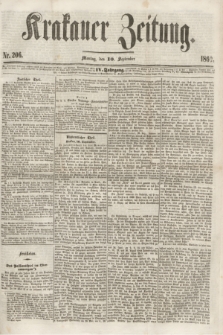 Krakauer Zeitung.Jg.4, Nr. 206 (10 September 1860) + dod.