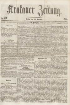 Krakauer Zeitung.Jg.4, Nr. 207 (11 September 1860)