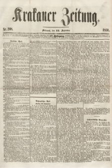 Krakauer Zeitung.Jg.4, Nr. 208 (12 September 1860)