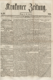 Krakauer Zeitung.Jg.4, Nr. 212 (17 September 1860)