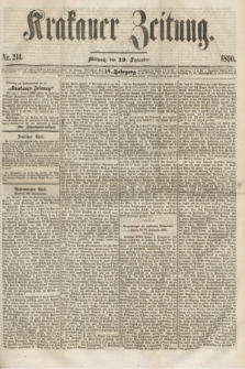 Krakauer Zeitung.Jg.4, Nr. 214 (19 September 1860)