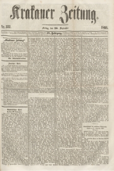 Krakauer Zeitung.Jg.4, Nr. 222 (28 September 1860)