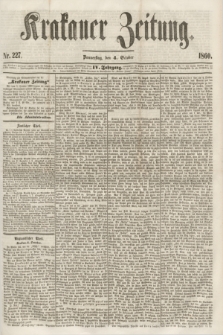 Krakauer Zeitung.Jg.4, Nr. 227 (4 October 1860)
