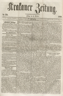 Krakauer Zeitung.Jg.4, Nr. 228 (5 October 1860)