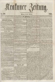 Krakauer Zeitung.Jg.4, Nr. 230 (8 October 1860) + dod.