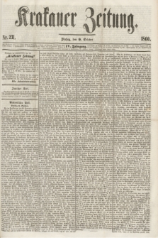 Krakauer Zeitung.Jg.4, Nr. 231 (9 October 1860) + dod.