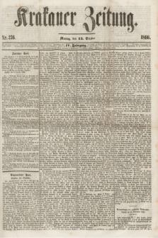 Krakauer Zeitung.Jg.4, Nr. 236 (15 October 1860) + dod.