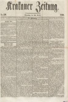 Krakauer Zeitung.Jg.4, Nr. 239 (18 October 1860)
