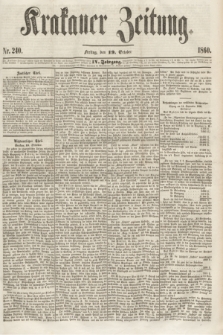 Krakauer Zeitung.Jg.4, Nr. 240 (19 October 1860)