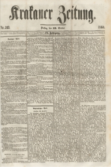 Krakauer Zeitung.Jg.4, Nr. 243 (23 October 1860)