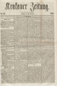 Krakauer Zeitung.Jg.4, Nr. 252 (3 November 1860) + dod.