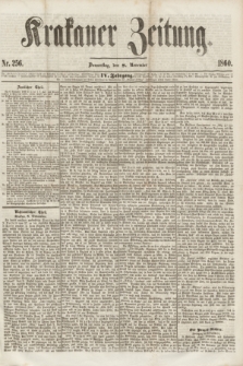 Krakauer Zeitung.Jg.4, Nr. 256 (8 November 1860)