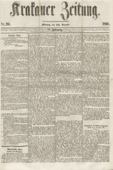 Krakauer Zeitung.Jg.4, Nr. 261 (14 November 1860)