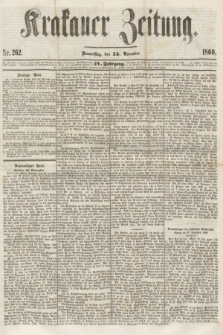 Krakauer Zeitung.Jg.4, Nr. 262 (15 November 1860)