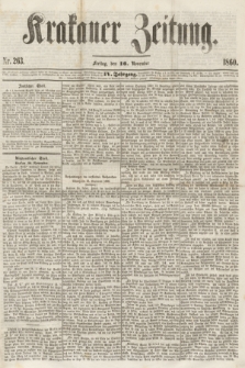 Krakauer Zeitung.Jg.4, Nr. 263 (16 November 1860)