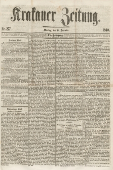 Krakauer Zeitung.Jg.4, Nr. 277 (3 December 1860)