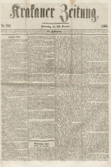 Krakauer Zeitung.Jg.4, Nr. 285 (13 December 1860)