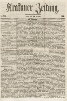 Krakauer Zeitung.Jg.4, Nr. 286 (14 December 1860)