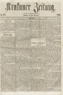 Krakauer Zeitung.Jg.4, Nr. 287 (15 December 1860)