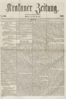 Krakauer Zeitung.Jg.4, Nr. 288 (17 December 1860)